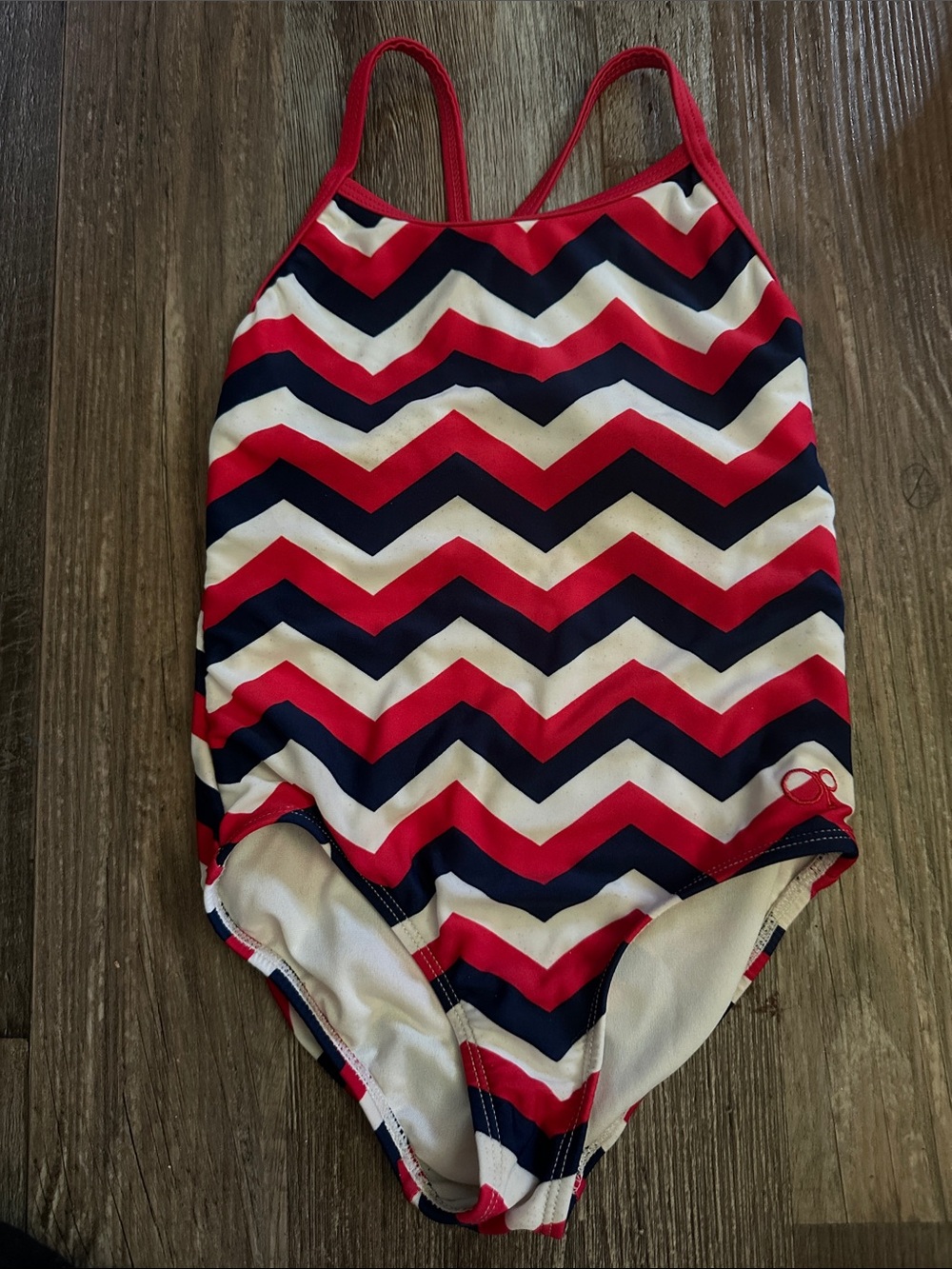 OP Kids One-Piece Swimsuit in Red, Navy, White Chevron